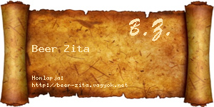 Beer Zita névjegykártya